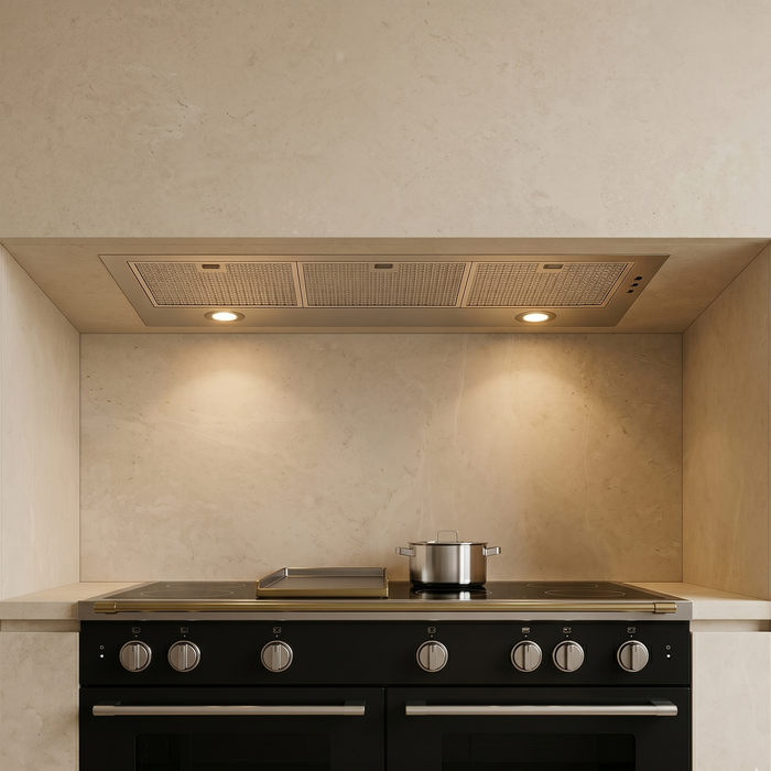 LUXAIR Novello 110cm Brushless Motor Canopy Cooker Hood - Black || LA-110-CAN-BR-BLK