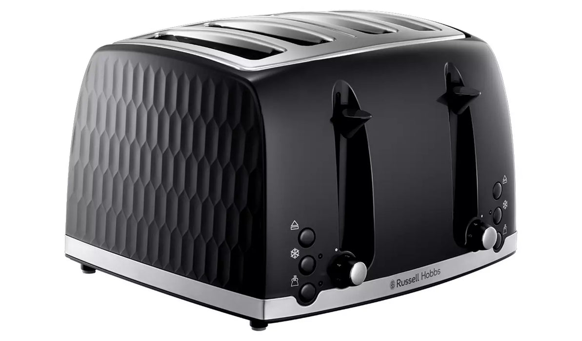 Russell Hobbs Honeycomb 4 Slice Toaster - Black | 26071