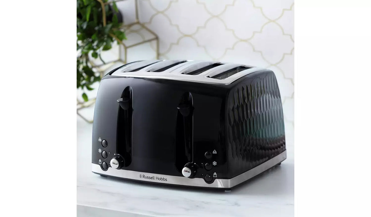 Russell Hobbs Honeycomb 4 Slice Toaster - Black | 26071