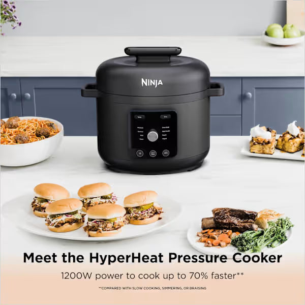 Ninja HyperHeat 6L 9-in-1 Pressure Cooker and Rice Cooker 1200W - Black | PC201UK