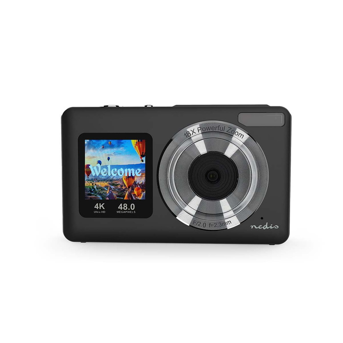 Nedis Dual Screen Digital Camera 4K 30fps with 48MP Photos - Black | 471553