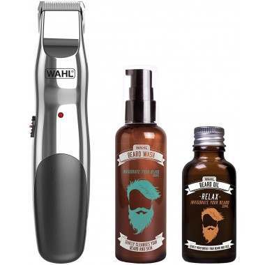 Wahl Rechargeable Beard Trimmer, Beard Oil & Beard Wash Grooming Kit | 9916-803
