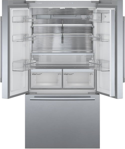 Bosch Series 8, French Door Bottom freezer, multi door, 183 x 90.5 cm, Brushed steel anti-fingerprint | BSH KFF96PIEP