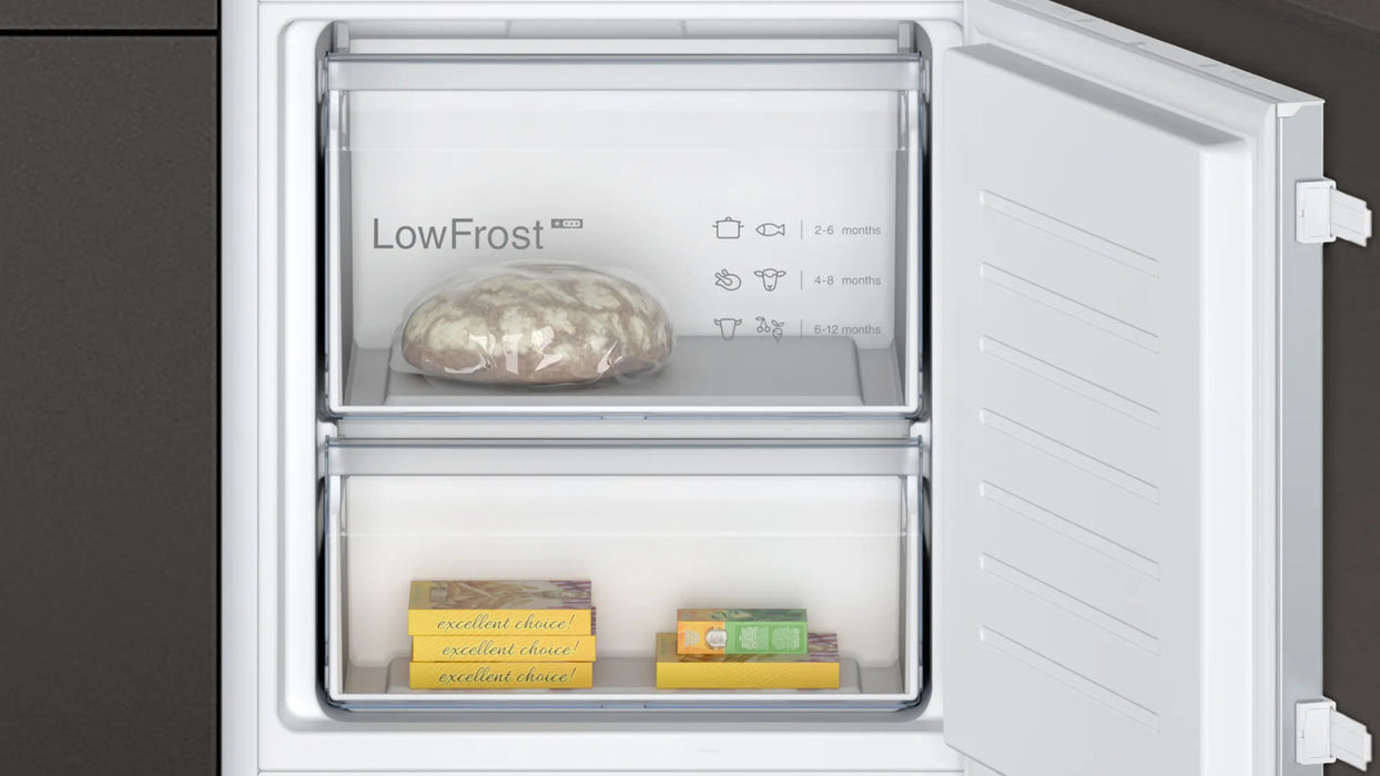 Neff N 30, built-in fridge-freezer with freezer at bottom, 177.2 x 54.1 cm, sliding hinge | BSH KI5871SE0G