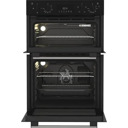 Indesit Built In Electric Fan Double Oven - Black | DII10DB