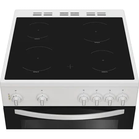 INDESIT 60cm Electric Double Cooker with Ceramic Hob - White | IDE6VMW