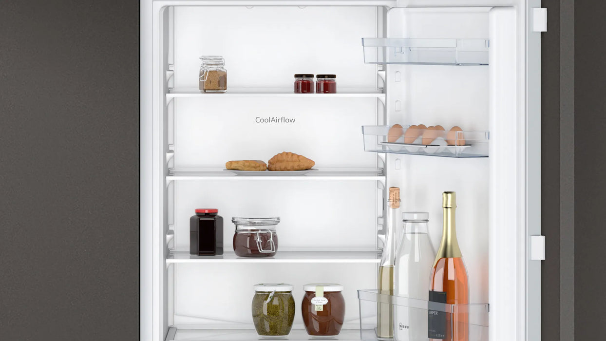 Neff N 30, Built-In Fridge-Freezer With Freezer At Bottom, 177.2 X 54.1 Cm, Flat Hinge | BSH KI7861FE0G