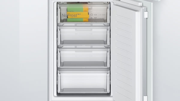 Bosch Series 2, built-in fridge-freezer with freezer at bottom, 177.2 x 54.1 cm, flat hinge | BSH KIN85NFE0G