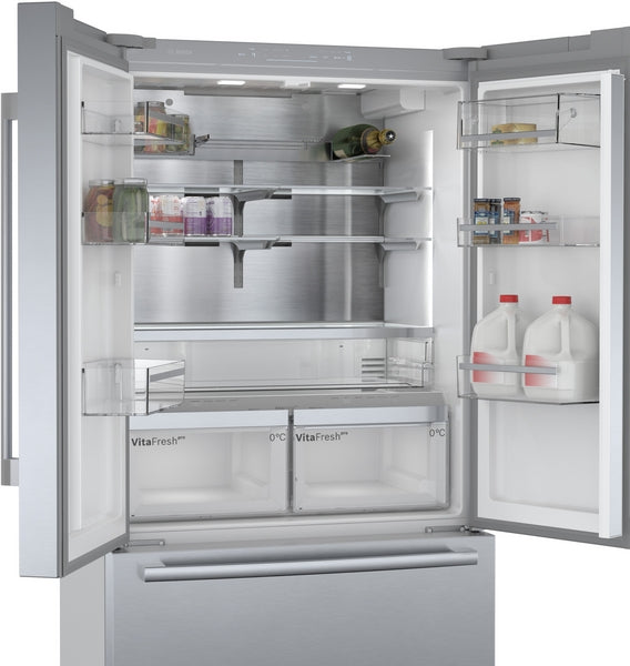 Bosch Series 8, French Door Bottom freezer, multi door, 183 x 90.5 cm, Brushed steel anti-fingerprint | BSH KFF96PIEP