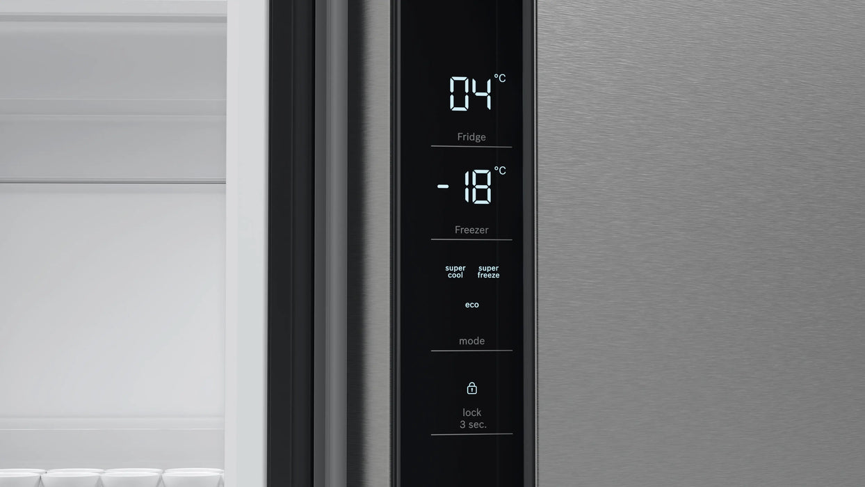 Bosch Series 4, French Door Bottom freezer, multi door, 183 x 90.5 cm - Stainless steel (with anti-fingerprint) | BSH KFN96VPEAG