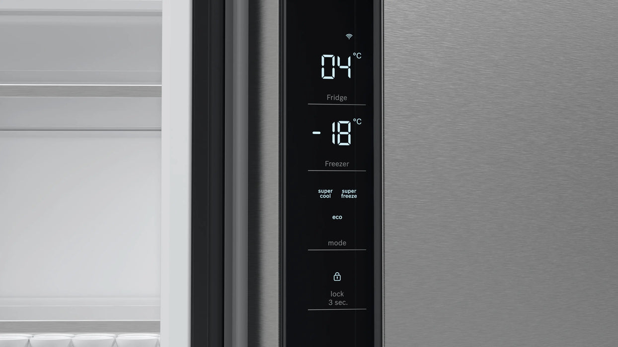 Bosch Series 4, 605L French Door Bottom freezer, multi door, 183 x 90.5 cm - Stainless steel (with anti-fingerprint) | BSH KFN96APEAG