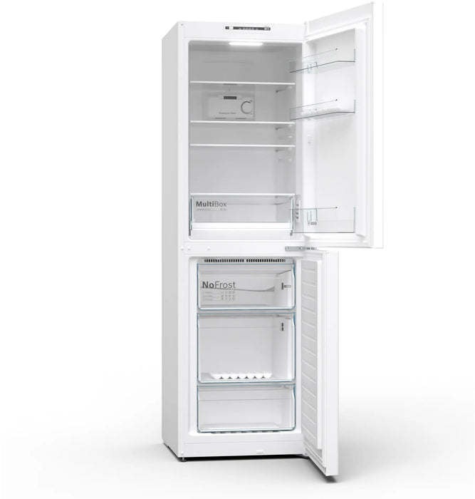 Bosch Series 2, freestanding fridge-freezer with freezer at bottom, 186 x 60 cm - White | KGN34NWEAG