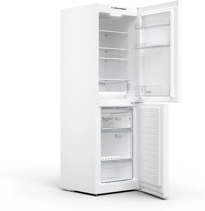 Bosch Series 2, freestanding fridge-freezer with freezer at bottom, 186 x 60 cm - White | KGN34NWEAG