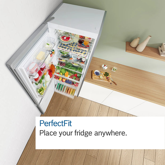Bosch Series 6, freestanding fridge-freezer with freezer at bottom, 203 x 60 cm - White | BSH KGN39AWCTG