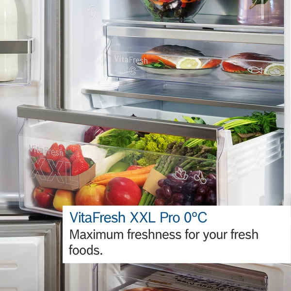 Bosch Series 6, French Door Bottom freezer, multi door, 183 x 90.5 cm, Brushed steel anti-fingerprint | BSH KFI96APEAG