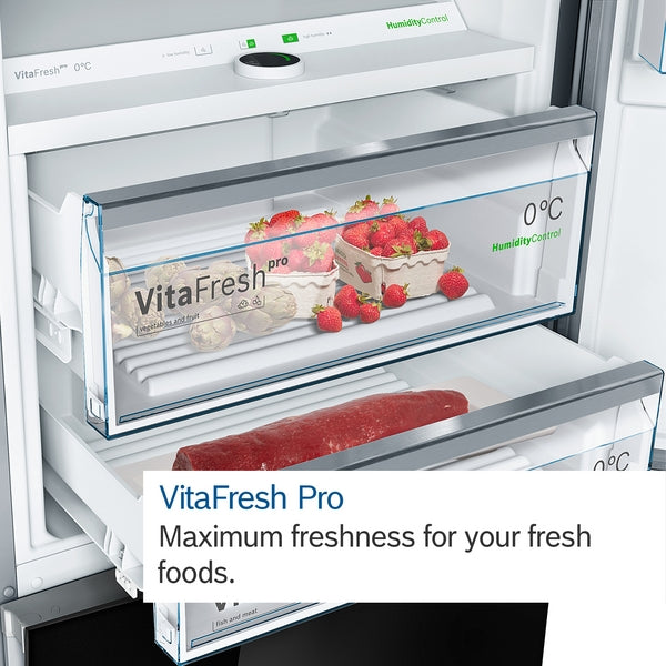 Bosch Series 8, French Door Bottom freezer, multi door, 183 x 90.5 cm, Brushed steel anti-fingerprint | BSH KFF96PIEP