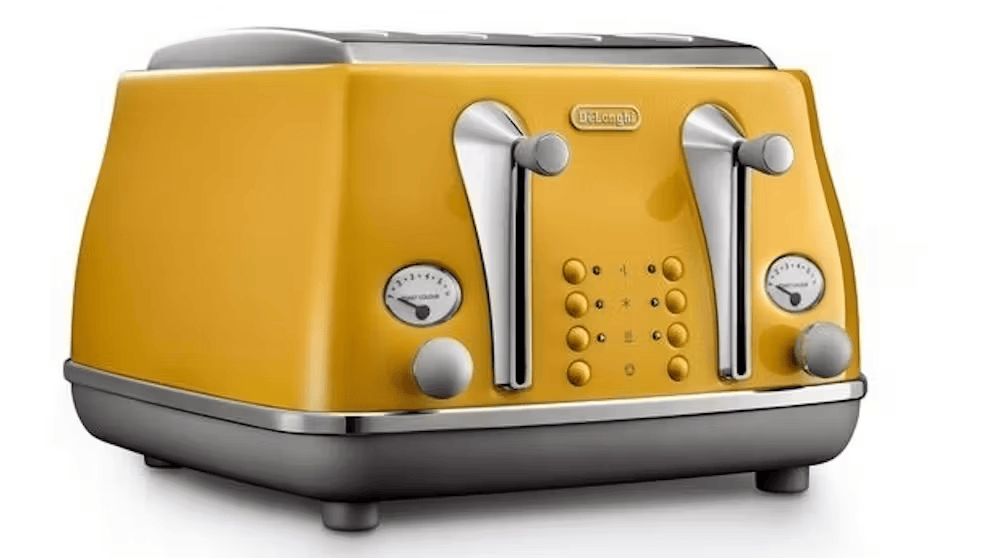 DELONGHI Icona Capitals 4 Slice Toasted - Yellow | CTOC4003Y