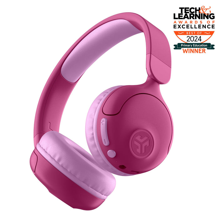 JLab JBuddies Pop 2 in 1 Wireless + Wired Kids Headphones - Pink | IEUHBKJPOPRPNK1