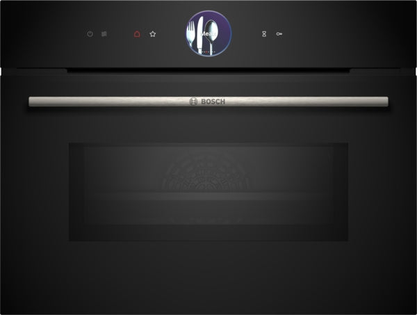 Bosch Series 8, Built-in compact oven with microwave function, 60 x 45 cm - Black | BSH CMG7761B1B