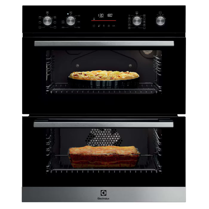 Electrolux 300 SurroundCook 87L Built-Under Electric Double Oven Catalytic - Stainless Steel | EDFDC46UX