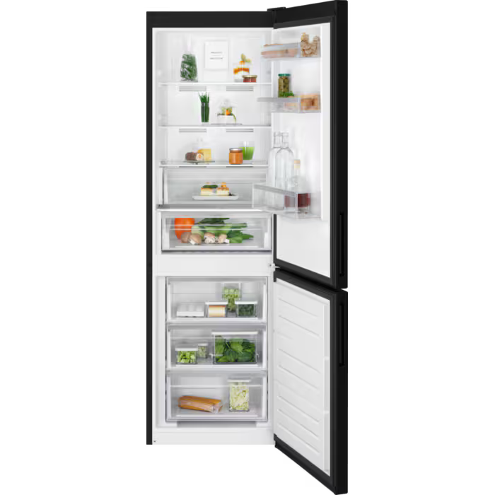 Electrolux 600 TwinTech 60/40 186cm Frost Free Fridge Freezer - Black | LNT6ME33K0