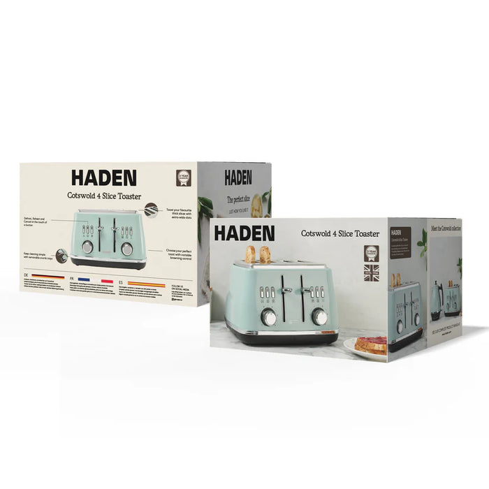 Haden Cotswold 4 Slice Toaster - Sage Green | 206008