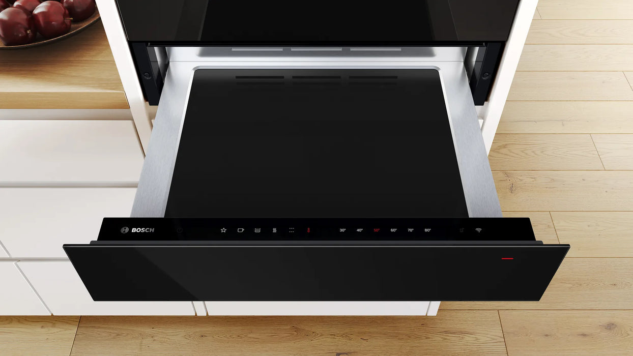 Bosch Series 8, Warming drawer, 60 x 14 cm, Black | BSH BIC7101B1B