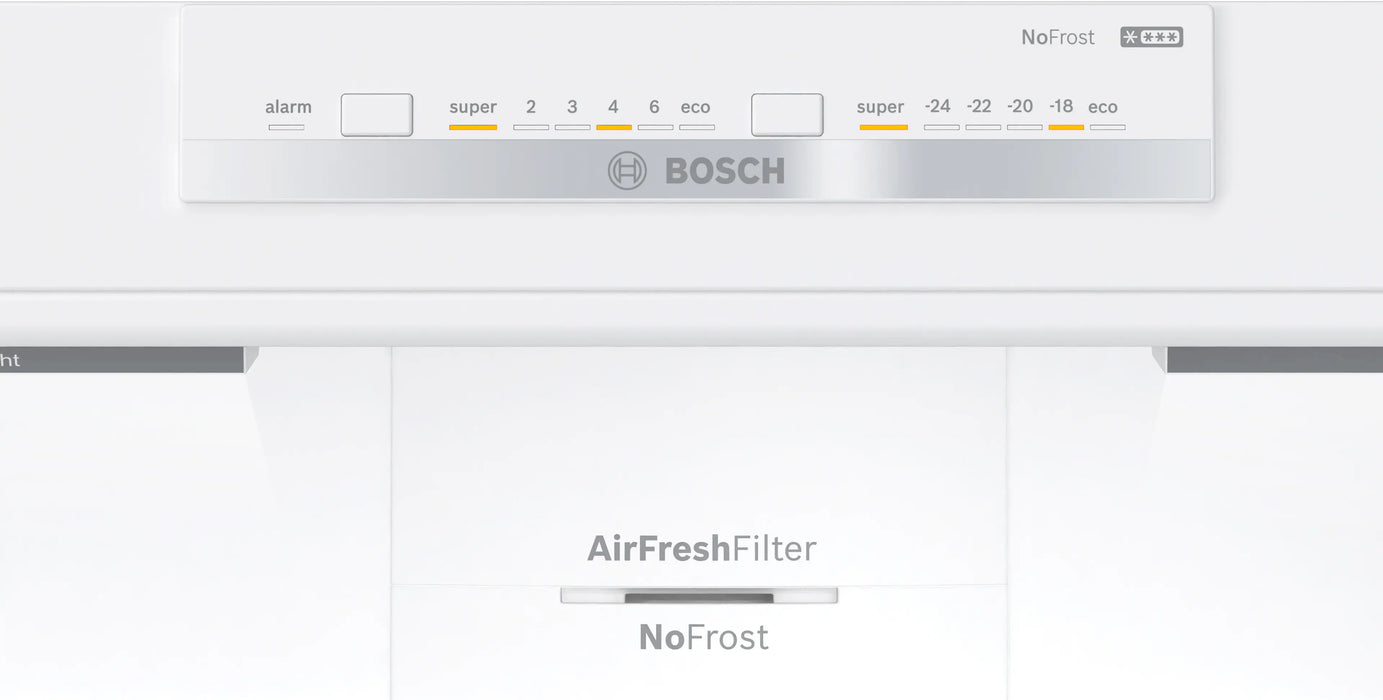 Bosch Series 4, free-standing fridge-freezer with freezer at bottom, 186 x 86 cm - Brushed steel (with anti-fingerprint) | BSH KGN86VIEAG