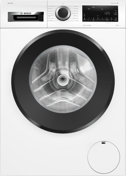 Bosch Series 6, Washing machine, front loader, 9 kg, 1400 rpm - White | BSH WGG244F9GB