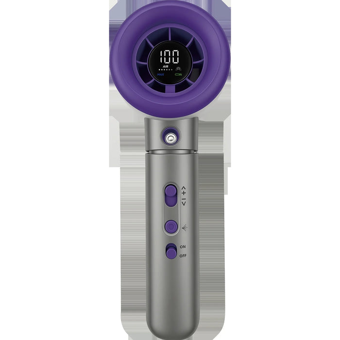 Verbatim Cool 'n' Go Aqua Breeze Rechargeable Handheld Fan with Mist Spray and Digital Display - Purple/Grey | 32345