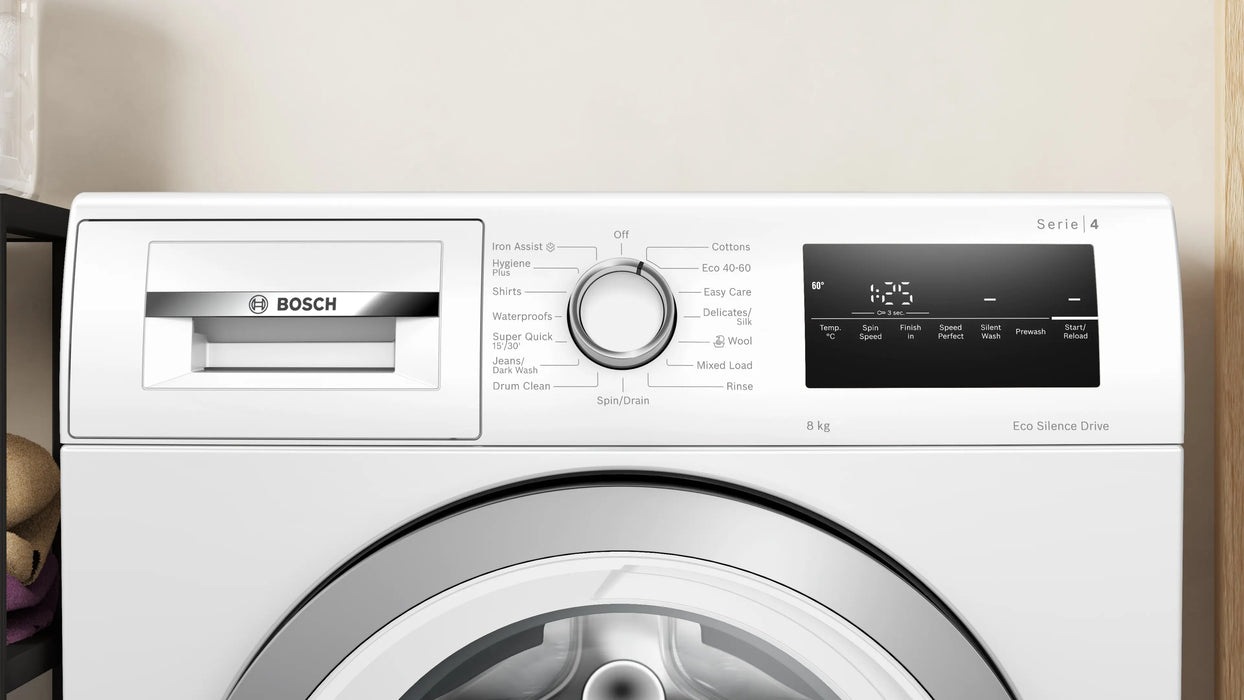 *LOCAL COLLECTION* Bosch Series 4, Washing machine, front loader, 8 kg, 1400 rpm - White | WAN28258GB