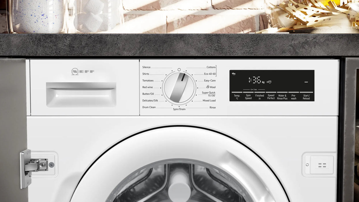 Neff Built-In Washing Machine, 8 Kg, 1400 Rpm - White | BSH W544BX2GB