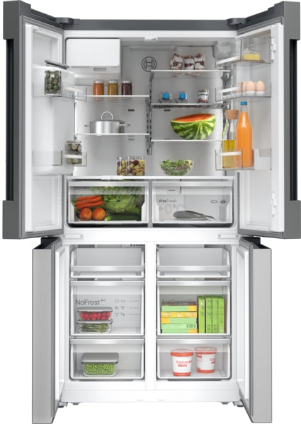 Bosch Series 6, French Door Bottom freezer, multi-door, 183 x 90.5 cm, Brushed steel anti-fingerprint | BSH KFD96APEA
