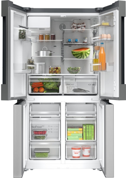 Bosch Series 6, French Door Bottom freezer, multi door, 183 x 90.5 cm, Brushed steel anti-fingerprint | BSH KFI96APEAG