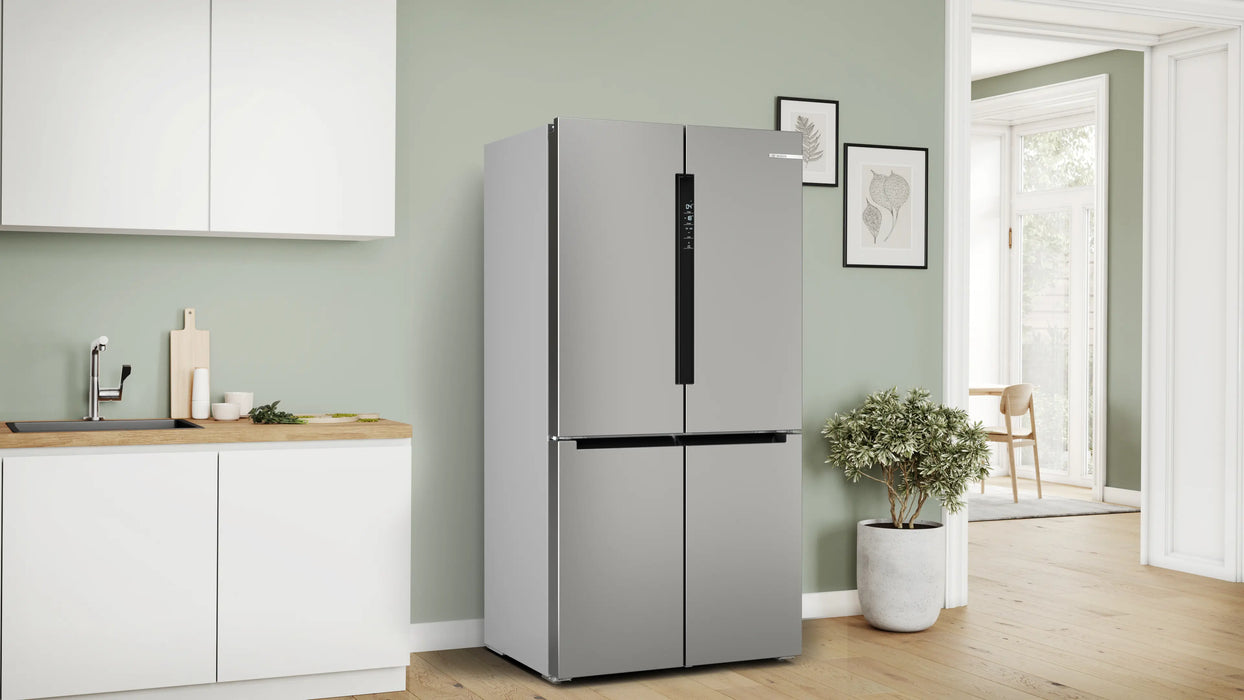 Bosch Series 4, 605L French Door Bottom freezer, multi door, 183 x 90.5 cm - Stainless steel (with anti-fingerprint) | BSH KFN96APEAG