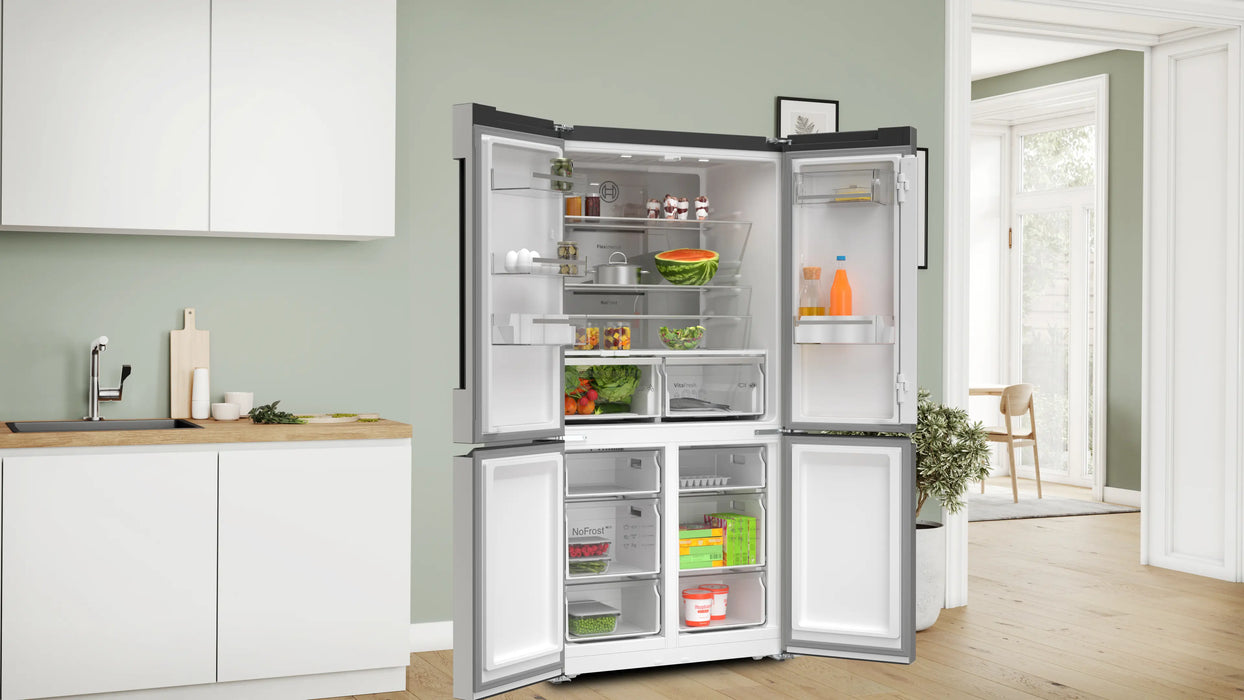 Bosch Series 4, 605L French Door Bottom freezer, multi door, 183 x 90.5 cm - Stainless steel (with anti-fingerprint) | BSH KFN96APEAG