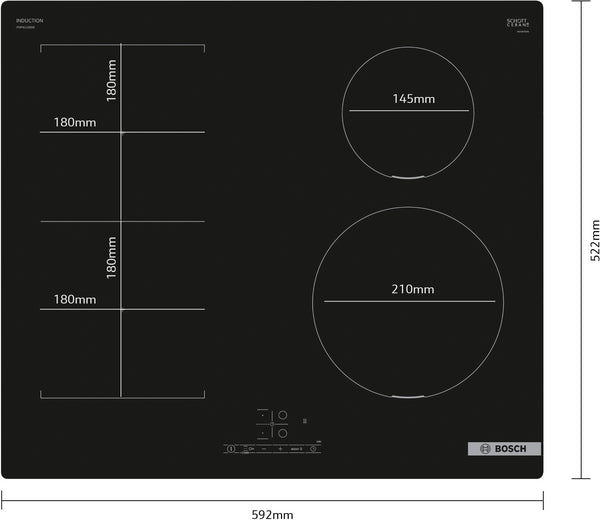 Bosch Series 4, Induction hob, 60 cm - Black | BSH PWP611BB5B
