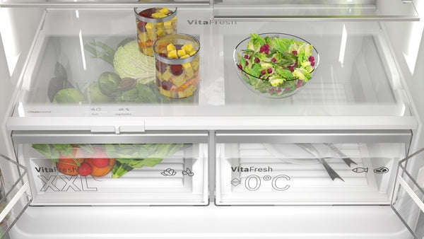 Bosch Series 6, French Door Bottom freezer, multi-door, 183 x 90.5 cm, Brushed steel anti-fingerprint | BSH KFD96APEA