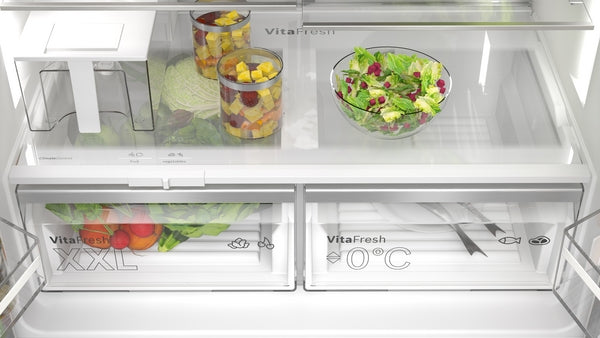 Bosch Series 6, French Door Bottom freezer, multi door, 183 x 90.5 cm, Brushed steel anti-fingerprint | BSH KFI96APEAG