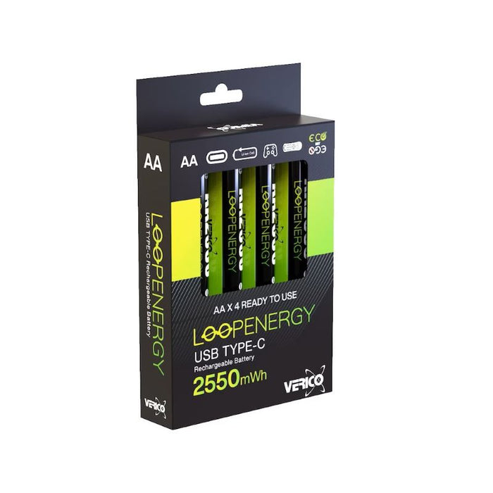 Loop Energy 4-Pack AA (Lithium Batteries) Cable included | 1UDBT-A1WEAC-NN