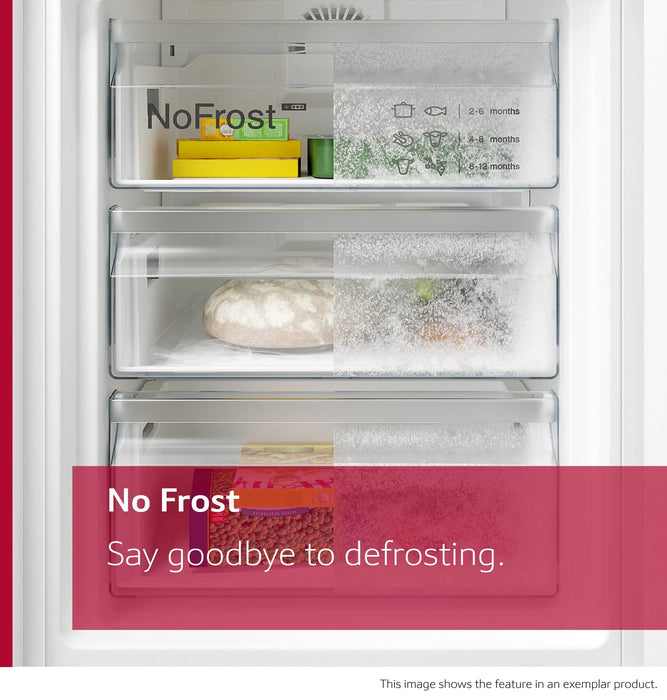 Neff N 30, built-in fridge-freezer with freezer at bottom, 177.2 x 54.1 cm, sliding hinge | BSH KI7851SE0G