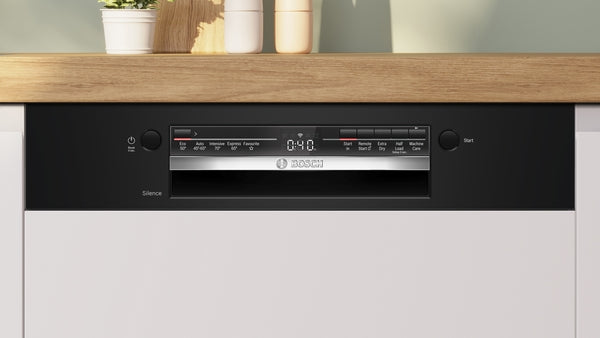 Bosch Series 2, semi-integrated dishwasher, 60 cm - Black| BSH SMI2HTB02G