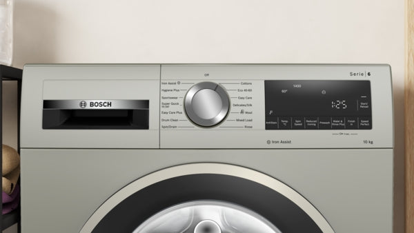Bosch Series 6, Washing machine, front loader, 10 kg - Silver inox | BSH WGG254ZSGB