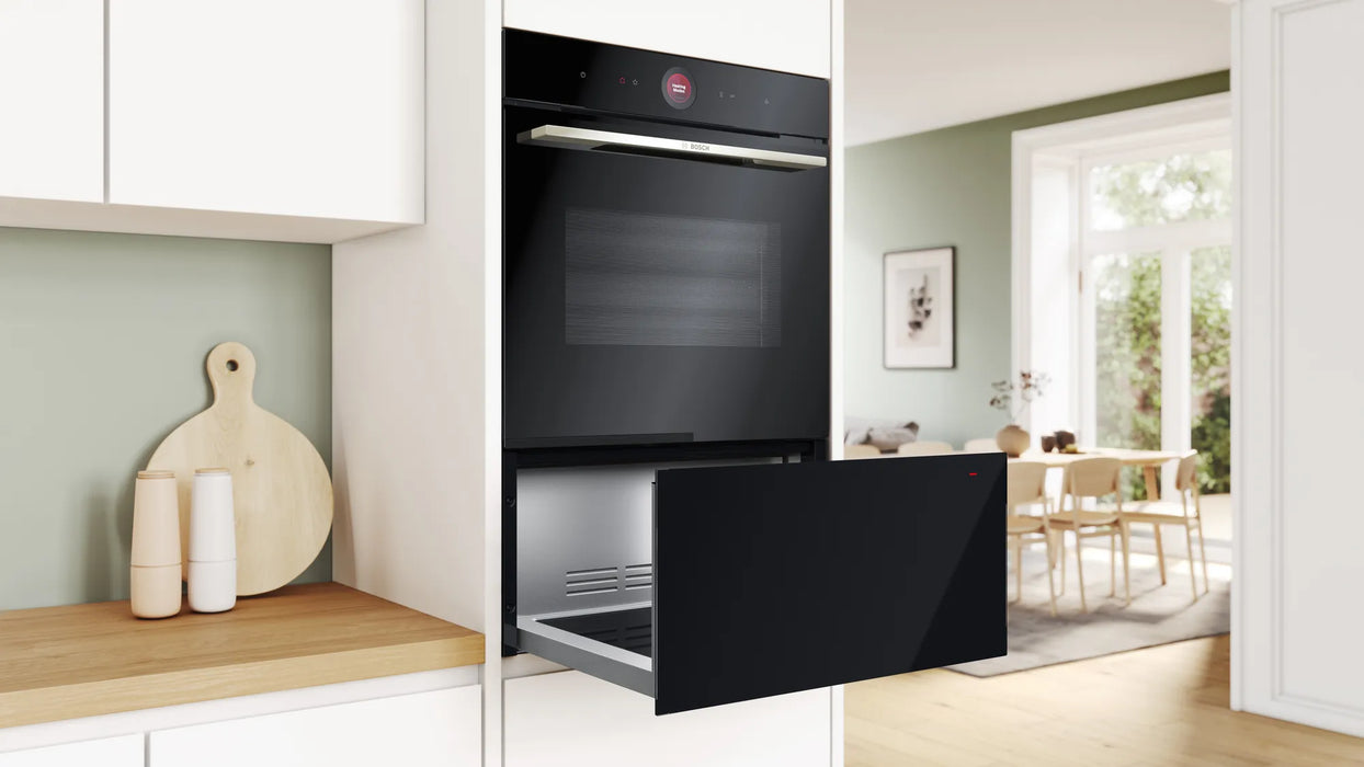 Bosch Series 8, Warming drawer, 60 x 14 cm - Black | BSH BID7101B1B