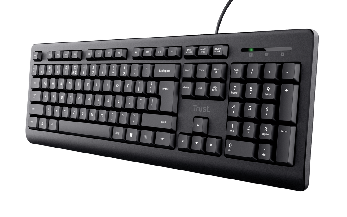 Trust Primo Keyboard / Spill Resistant and soft keystroke full-size keyboard - Black | 23893