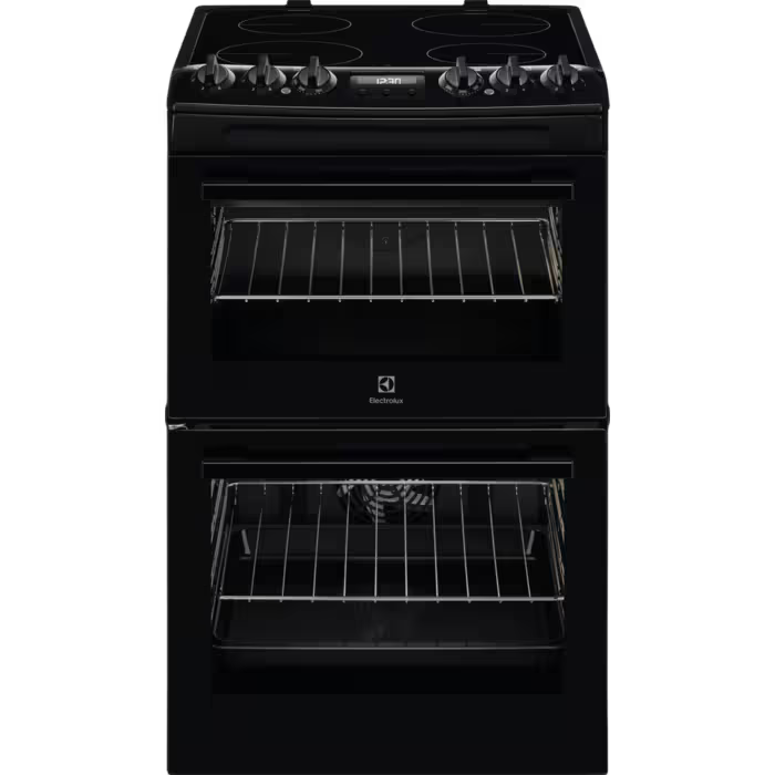 Electrolux 500 SurroundCook 55cm Double Oven Cooker with Ceramic hob - Black | LKR555100B