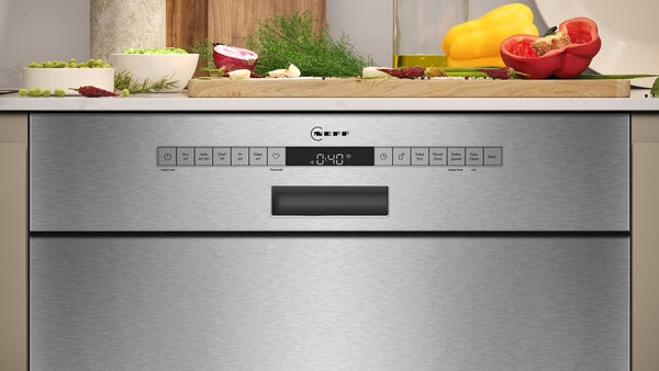 Neff N 50, semi-integrated dishwasher, 60 cm - Brushed steel | BSH S145HTS01G