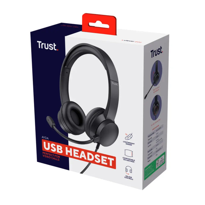 Trust Ayda USB PC headset - Black | T25088
