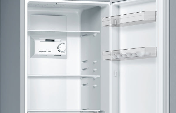 Bosch Series 2, free-standing fridge-freezer with freezer at bottom, 176 x 60 cm -  Stainless steel look | BSH KGN33NLEBG