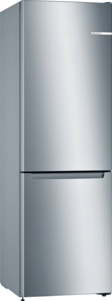 Bosch Series 2, free-standing fridge-freezer with freezer at bottom, 176 x 60 cm -  Stainless steel look | BSH KGN33NLEBG